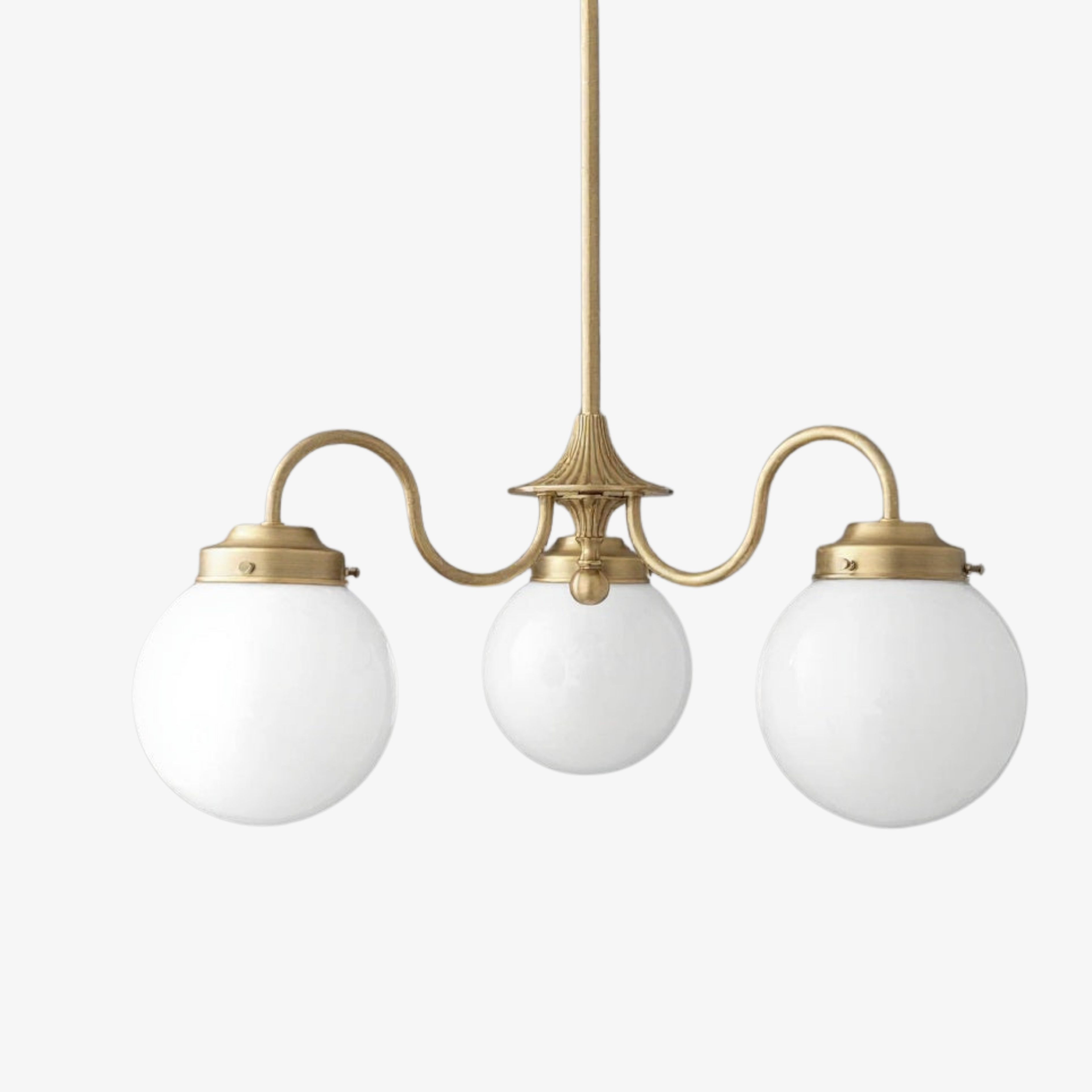 Suspension design dorée 6 globes verre dépoli SIERRE