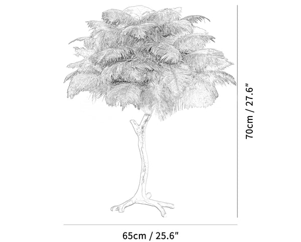 Ostrich Feather Table Lamp
