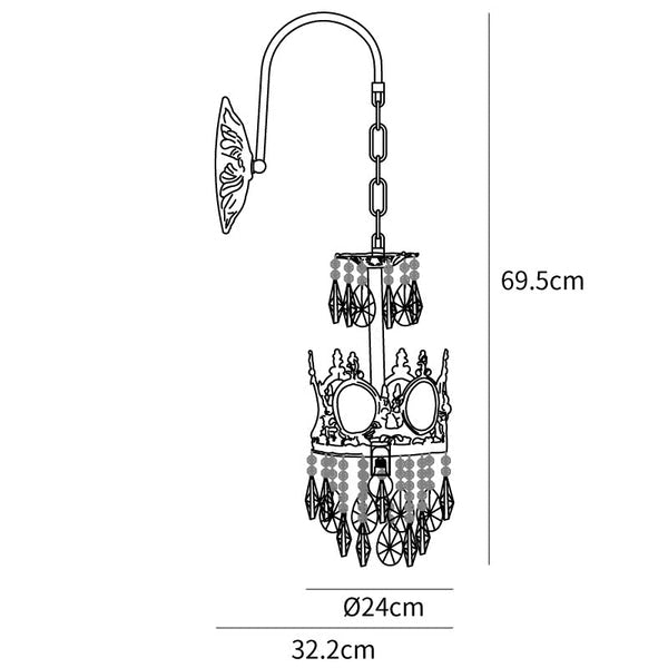 Vintage Crystal Crown Sconce