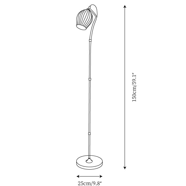 Ceramic Ribbed Floor Lamp