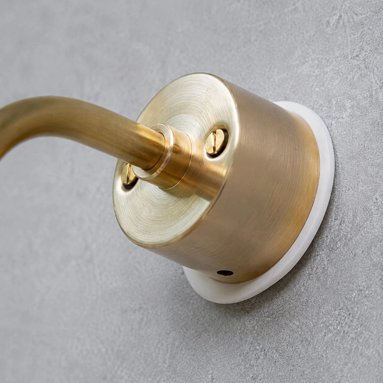 Round wall plate and mounting screw detail