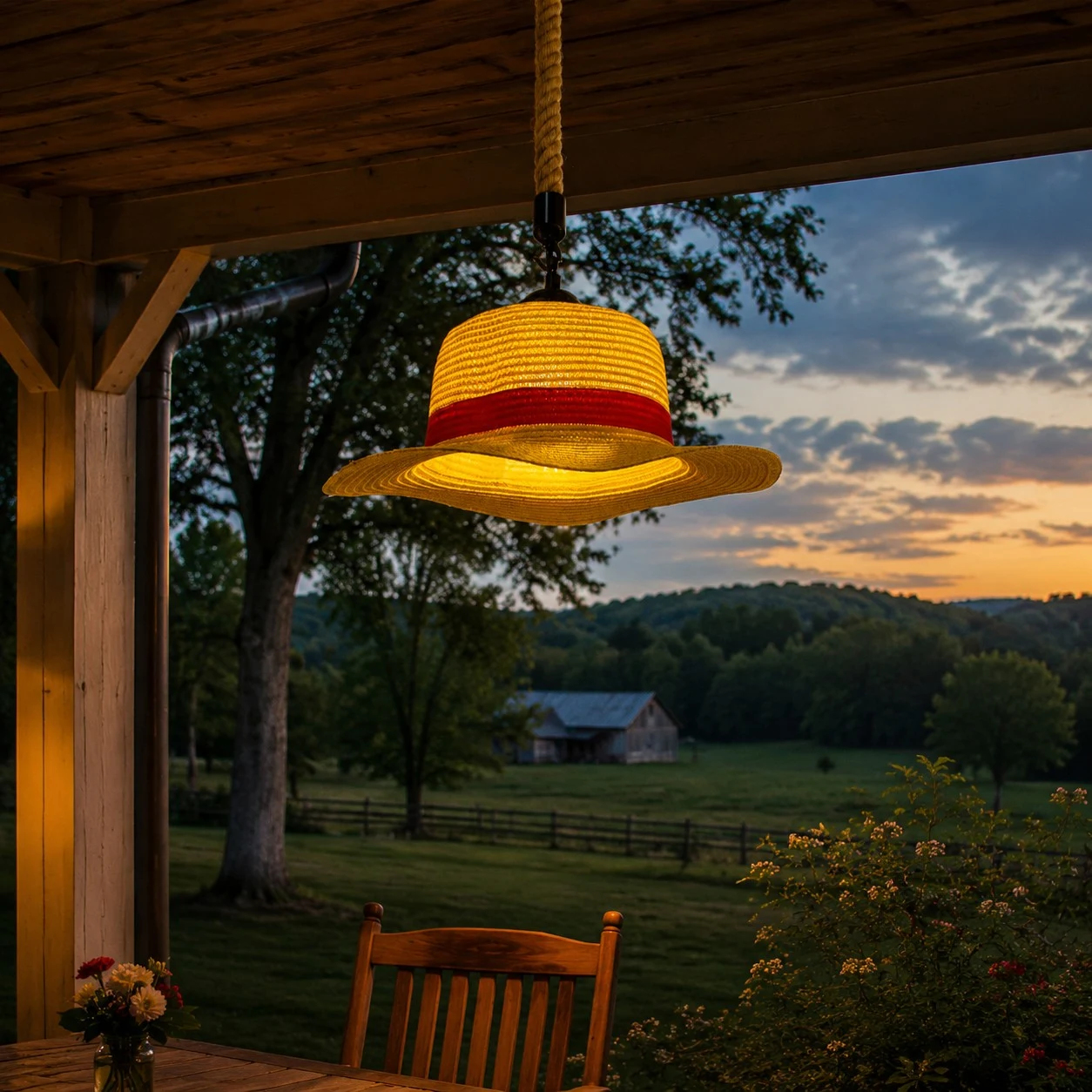 Straw hat pendant view 5