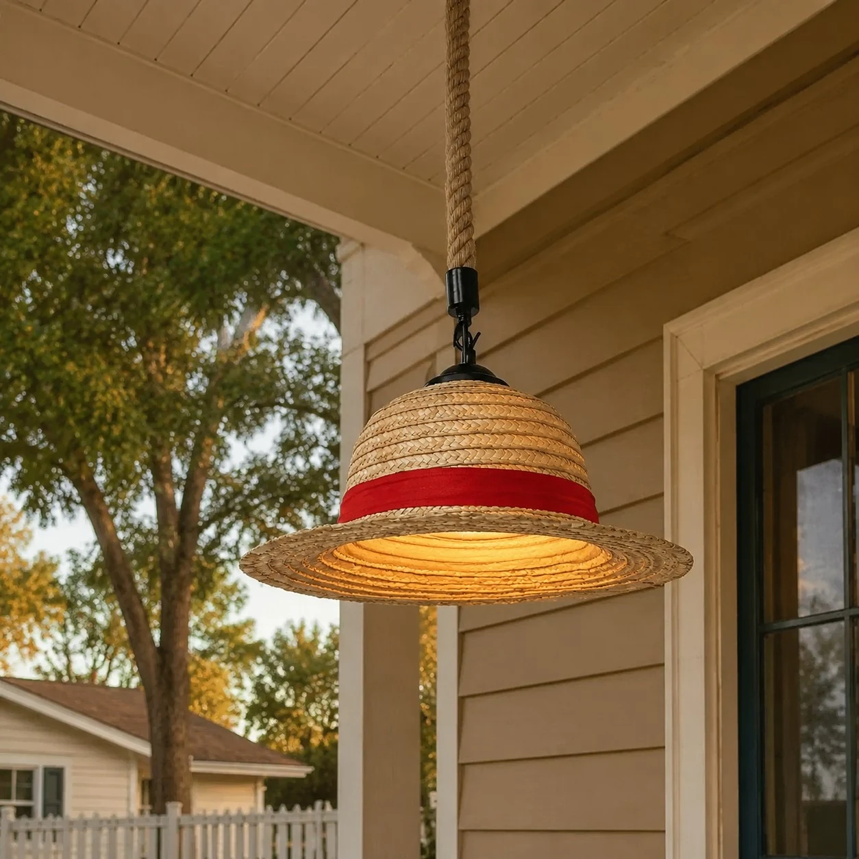 Straw hat pendant view 7