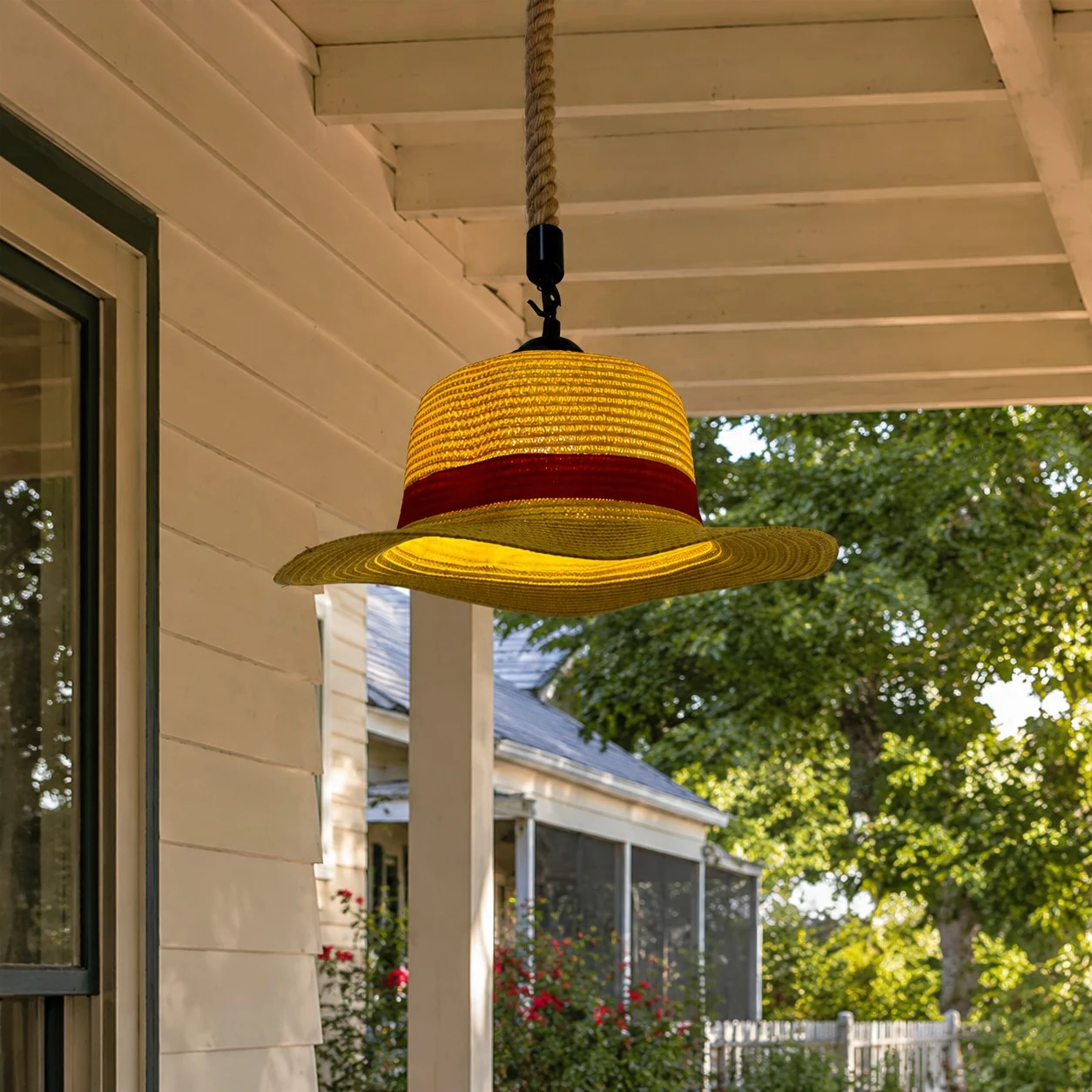 Straw hat pendant view 6
