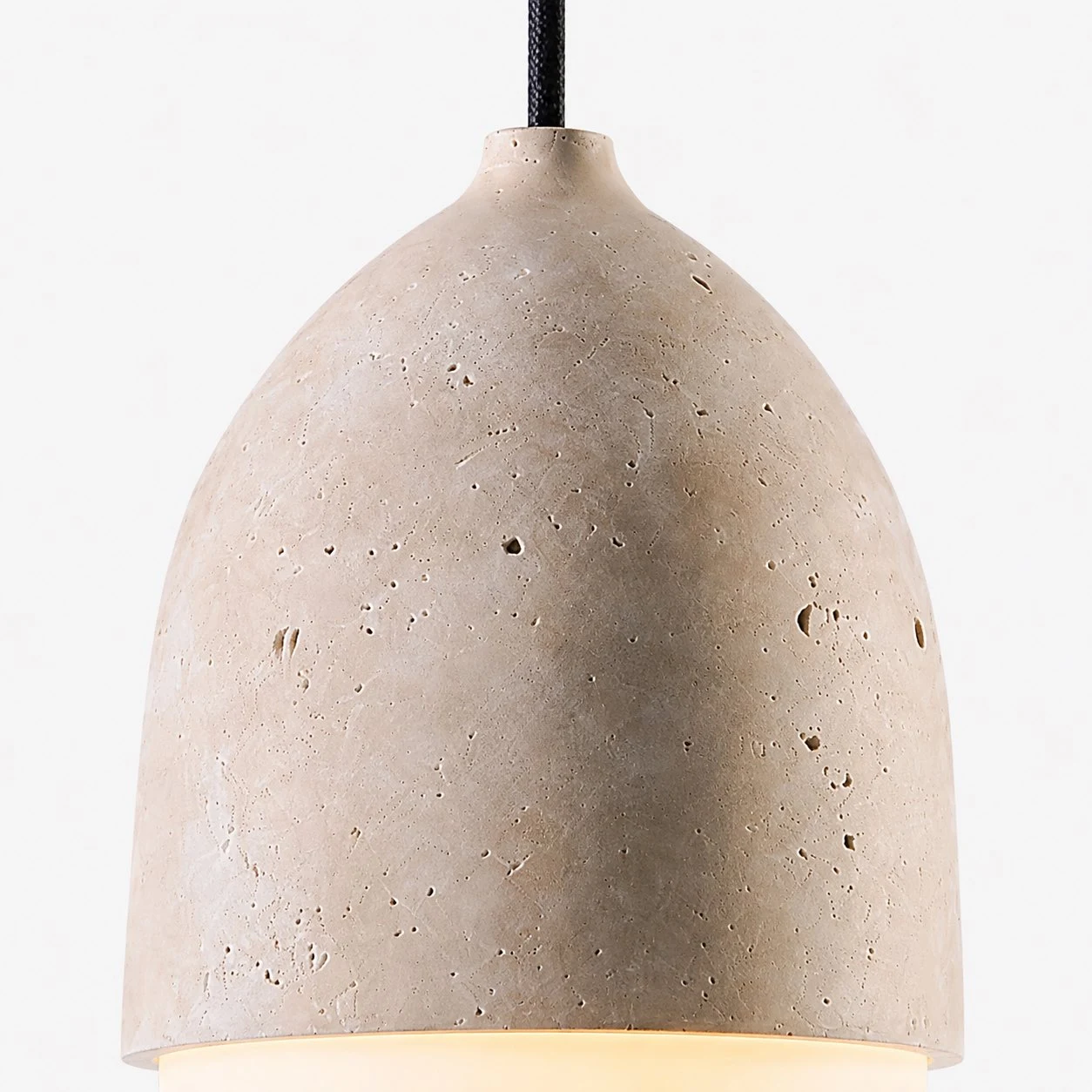 Ceiling cord and suspension detail for the pendant light