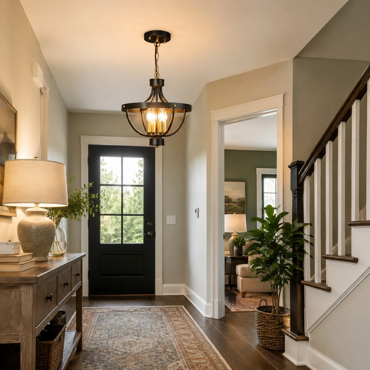 Hallway pendant installation scene