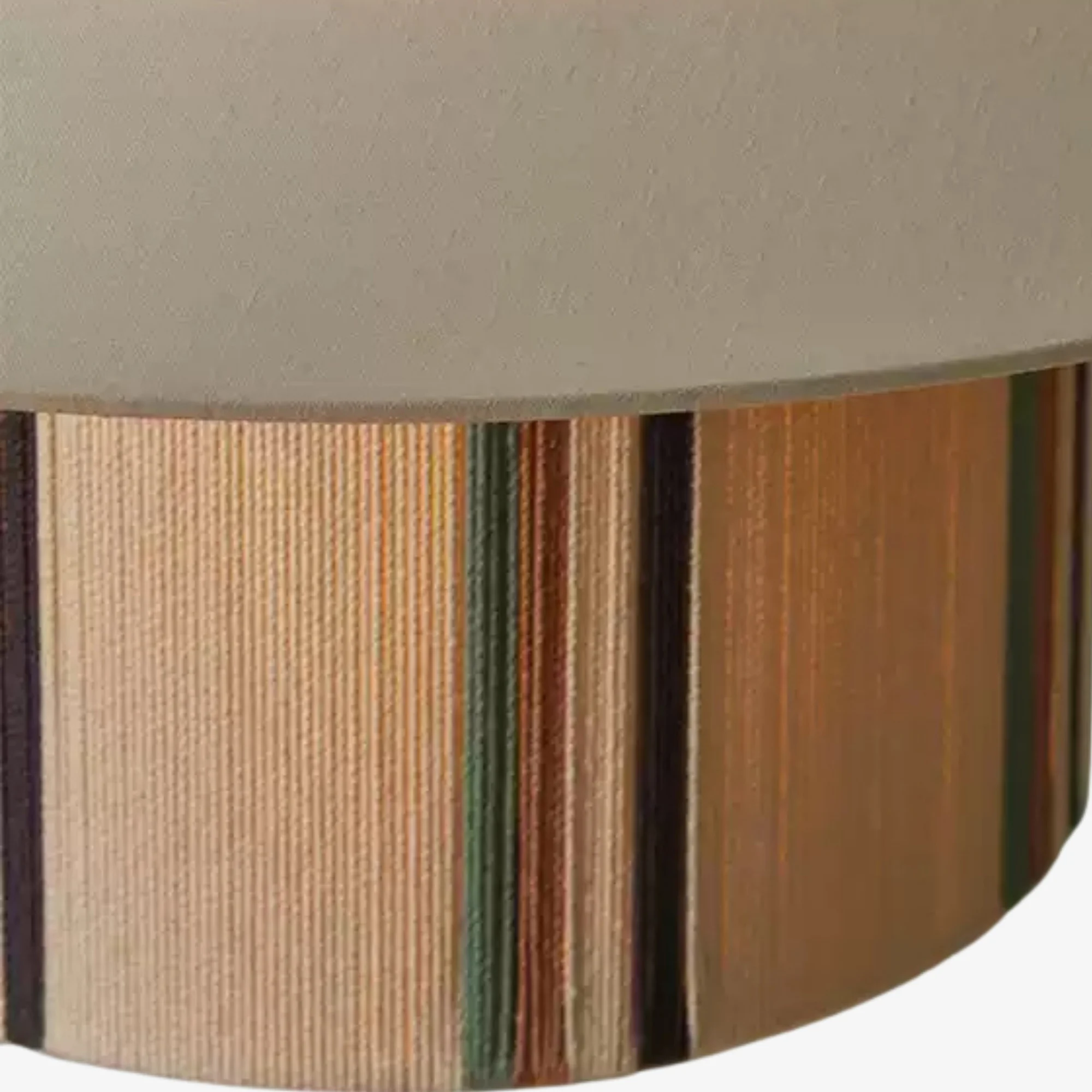 Natural fiber texture detail on pendant lamp shade