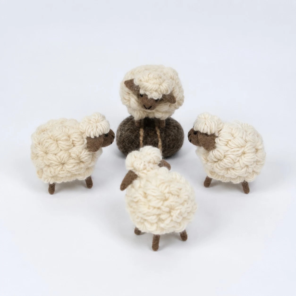 handmade wool felt sheep figurine