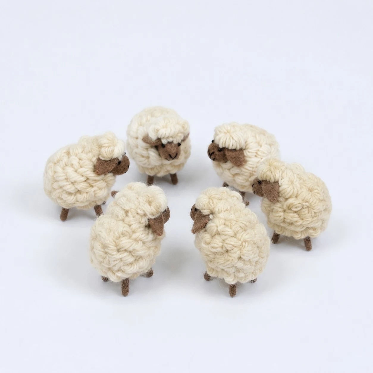 handmade wool felt sheep figurine