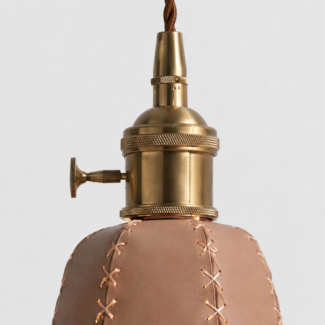 Antique brass-tone socket detail